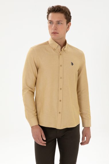 پیراهن بیسیک  آبی نفتی  اندامی  مردانه یو اس پولو | US POLO ASSN