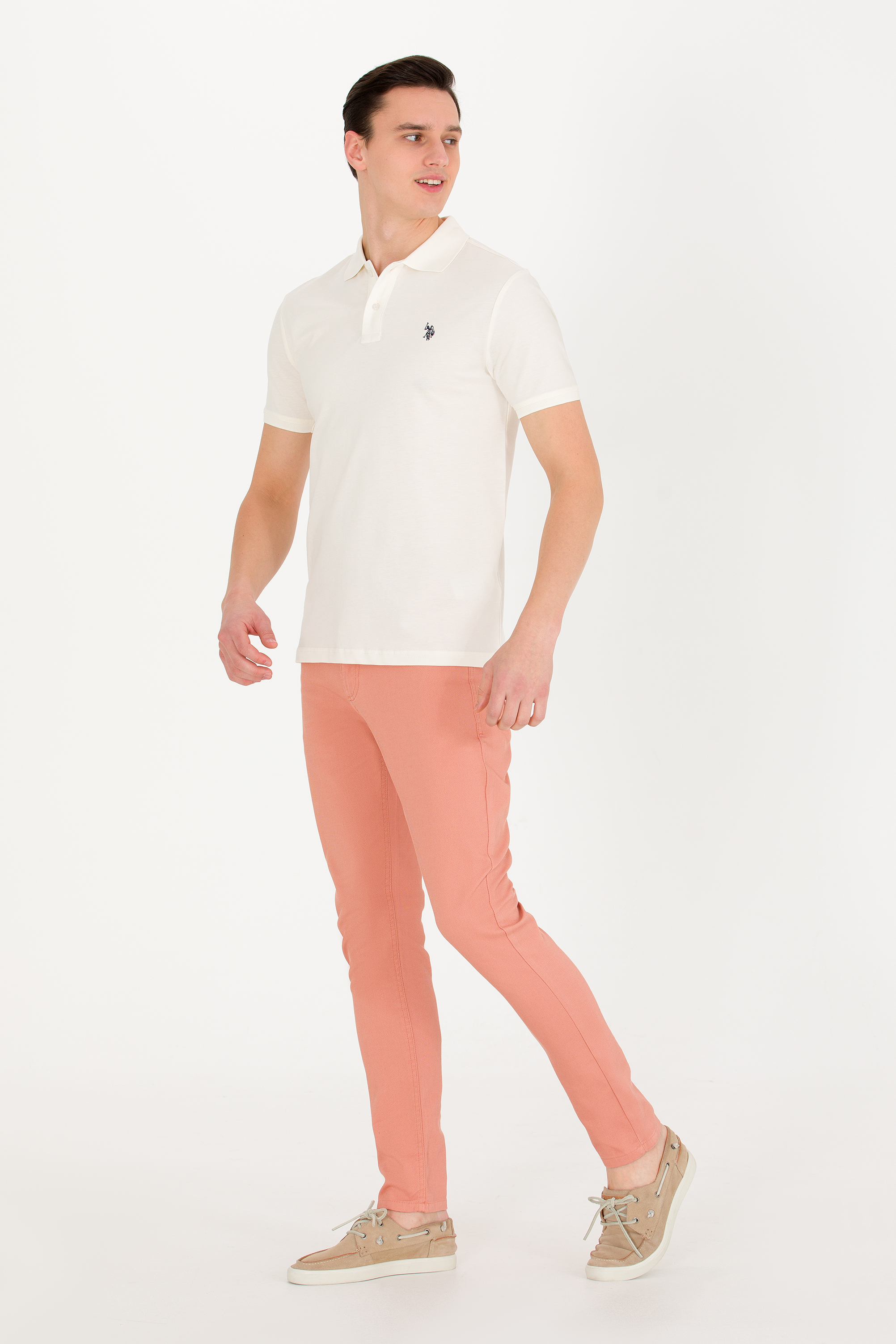 شلوار کانواس آجری اندامی مردانه یو اس پولو | US POLO ASSN