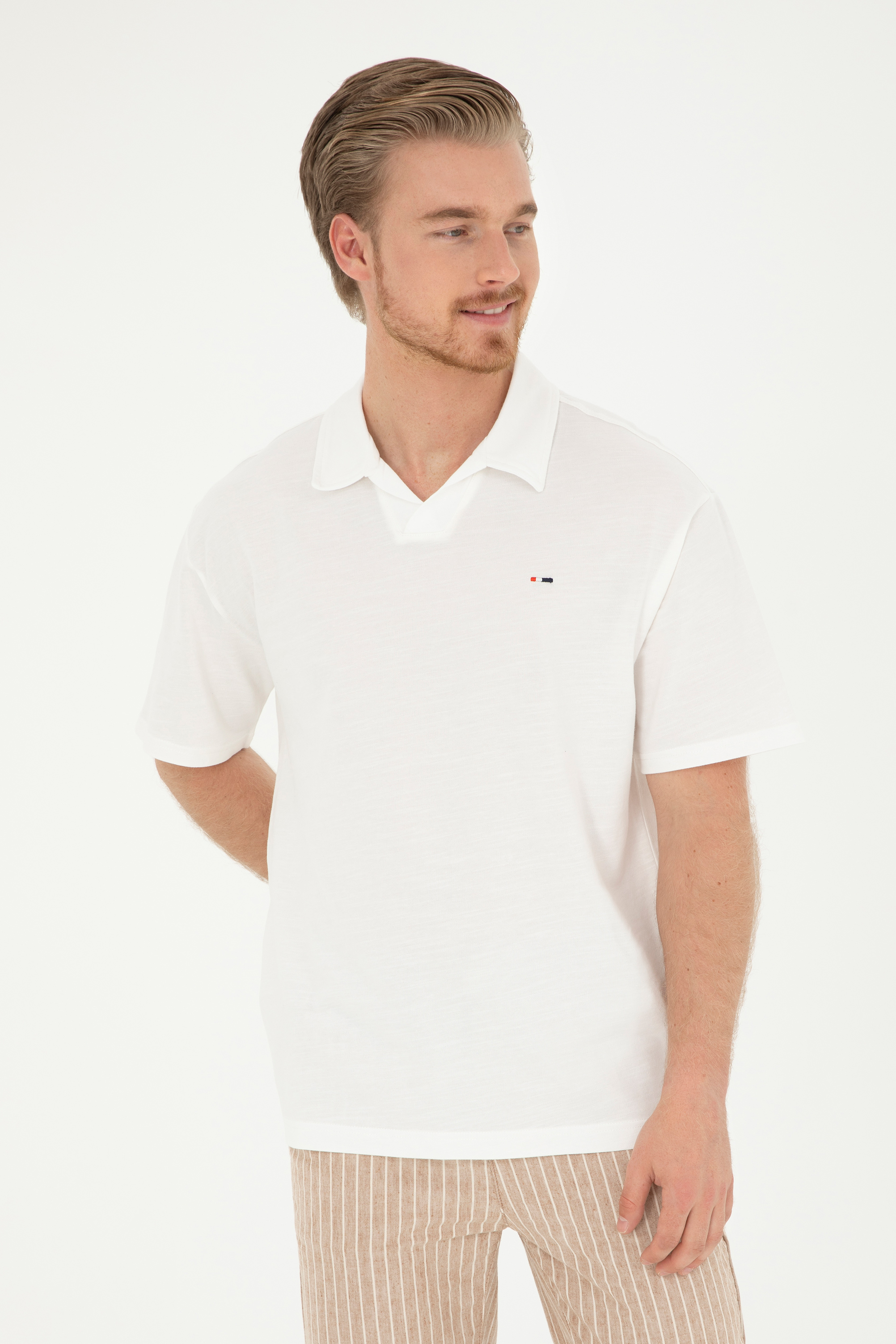 تی شرت یقه گرد کامفورت فیت یقه پولو اکرو ریلکس آستین کوتاه مردانه یو اس پولو | US POLO ASSN