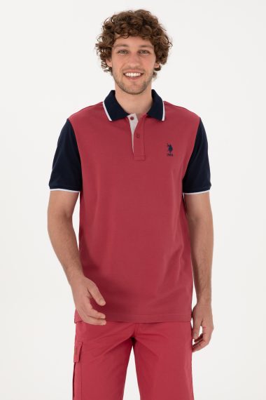 پولوشرت رگولار فیت یقه پولو آلبالویی  رگولار  مردانه یو اس پولو | US POLO ASSN