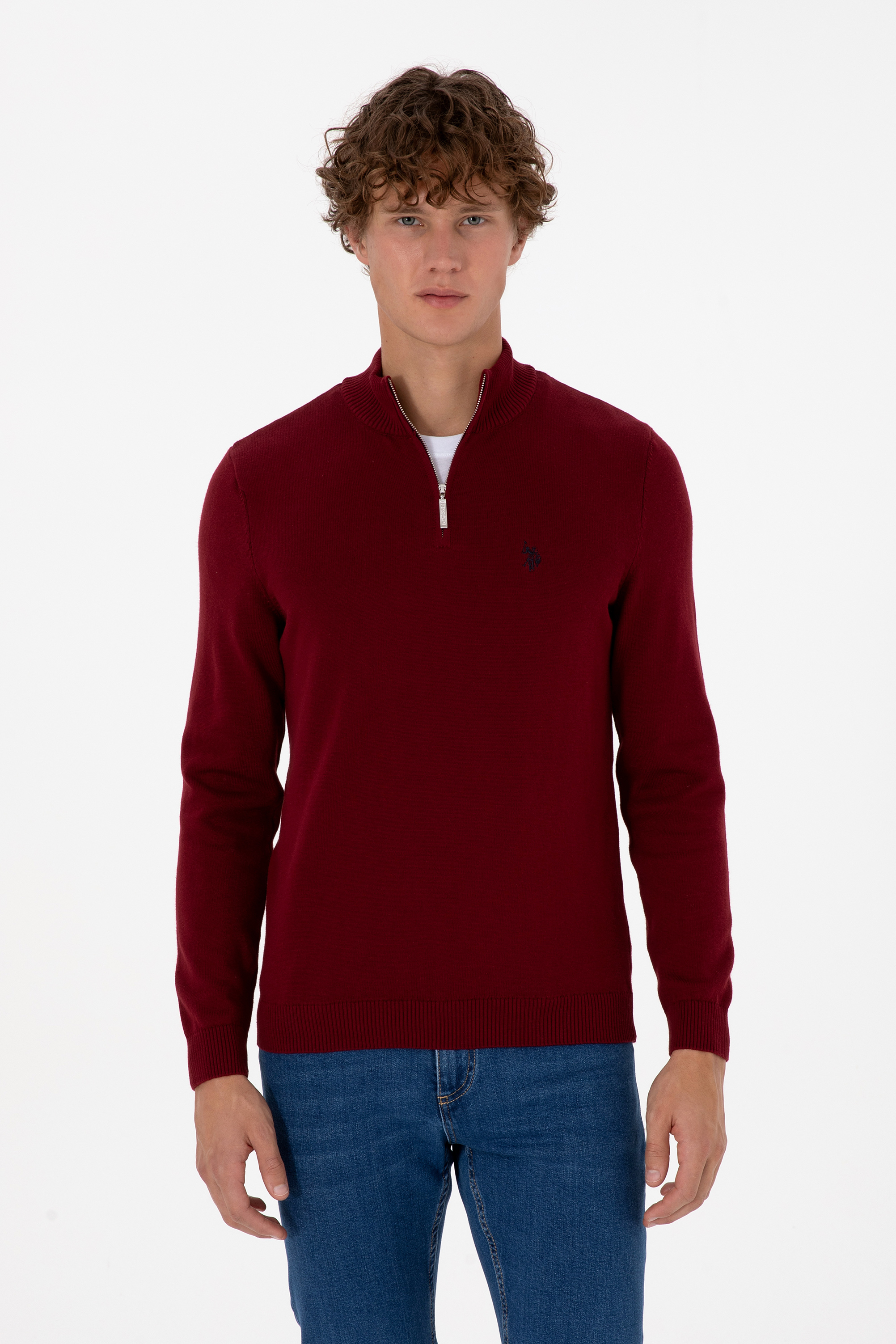 بافت بیسیک بورگاندی اندامی مردانه یو اس پولو | US POLO ASSN