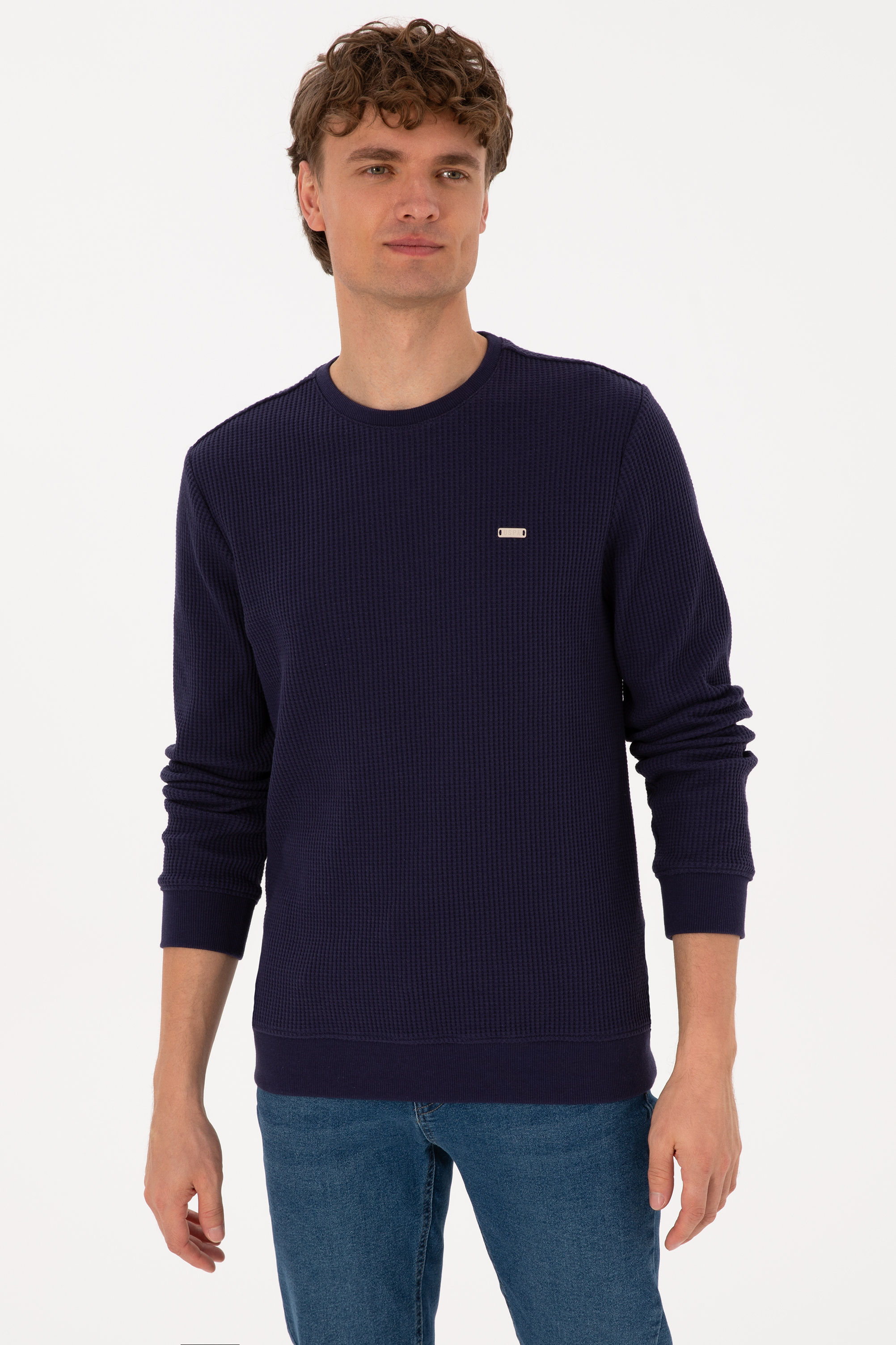 سویشرت بنفش رگولار مردانه یو اس پولو | US POLO ASSN
