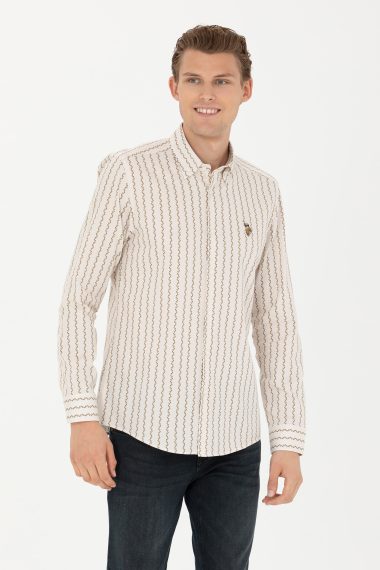 پیراهن  خاکستری  اندامی  مردانه یو اس پولو | US POLO ASSN
