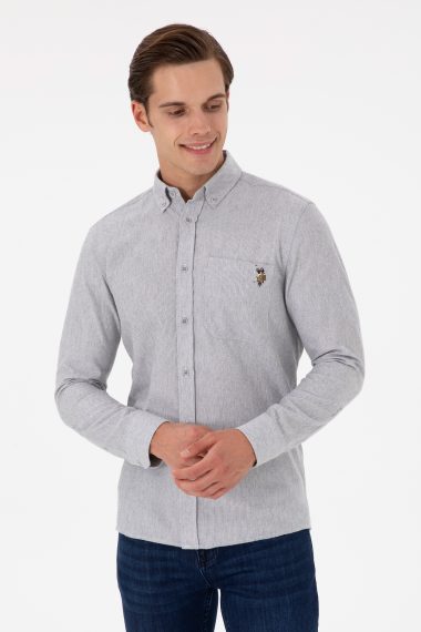 پیراهن  خاکستری  رگولار  مردانه یو اس پولو | US POLO ASSN