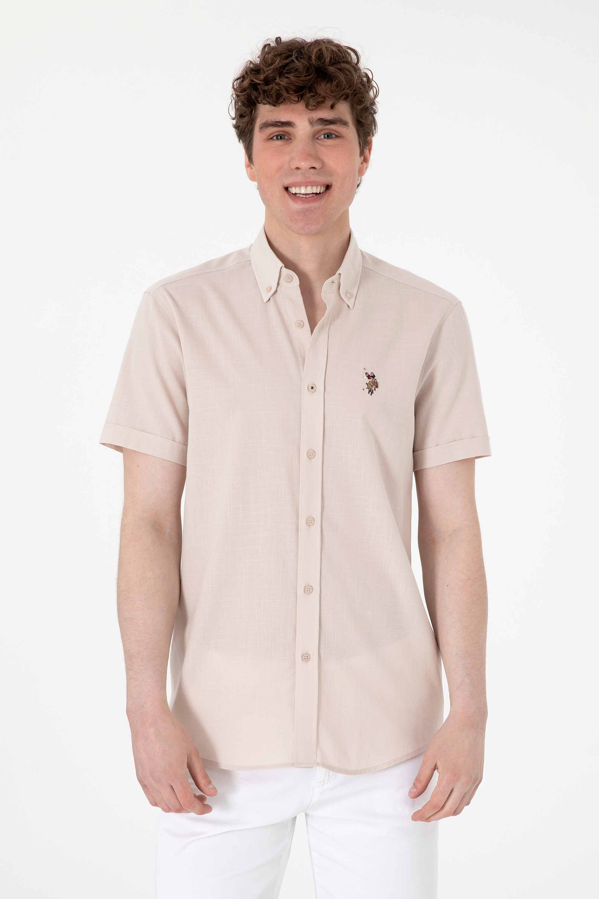 پیراهن خاکستری رگولار مردانه یو اس پولو | US POLO ASSN