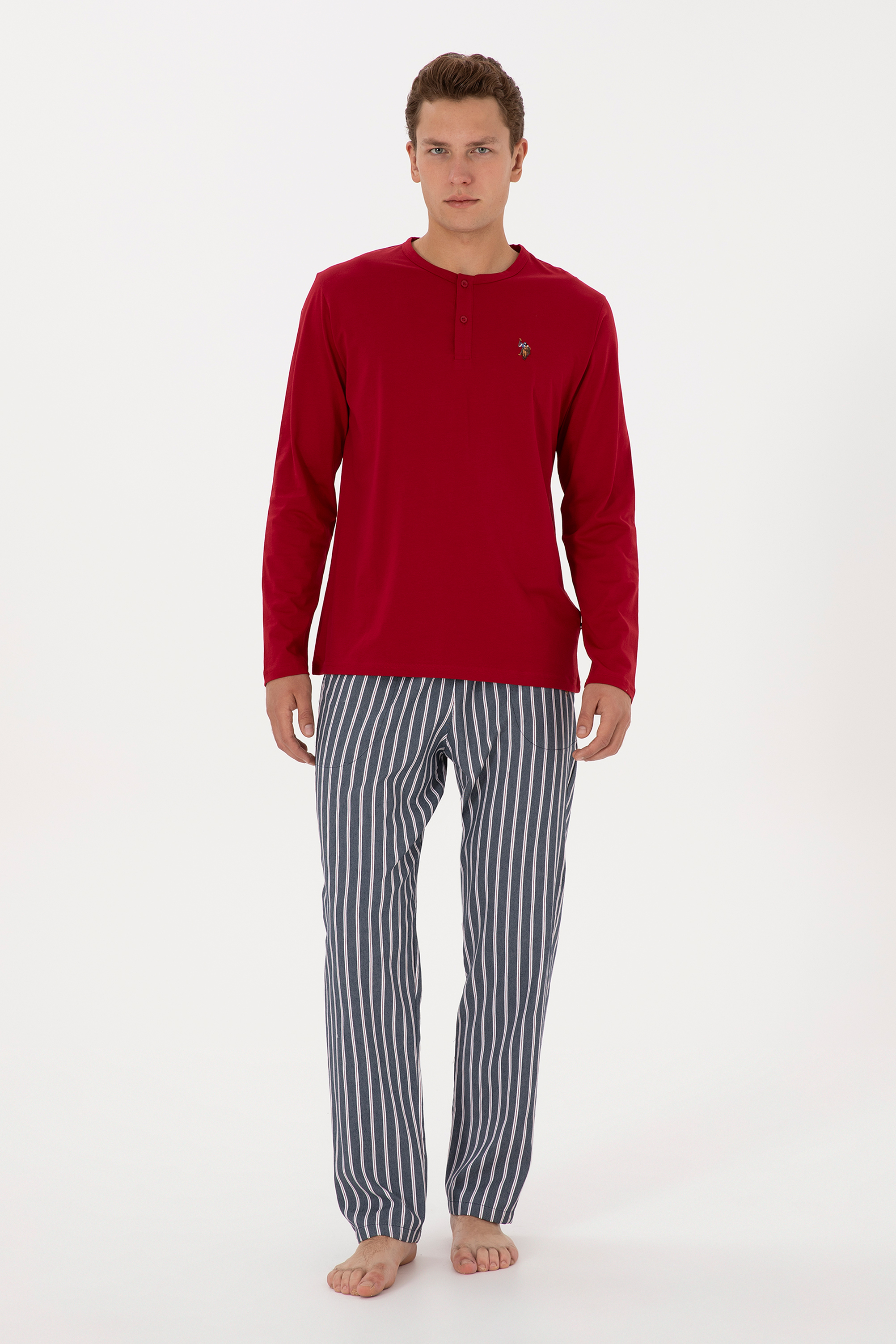 ست پیژامه بورگاندی استاندارد فیت مردانه یو اس پولو | US POLO ASSN