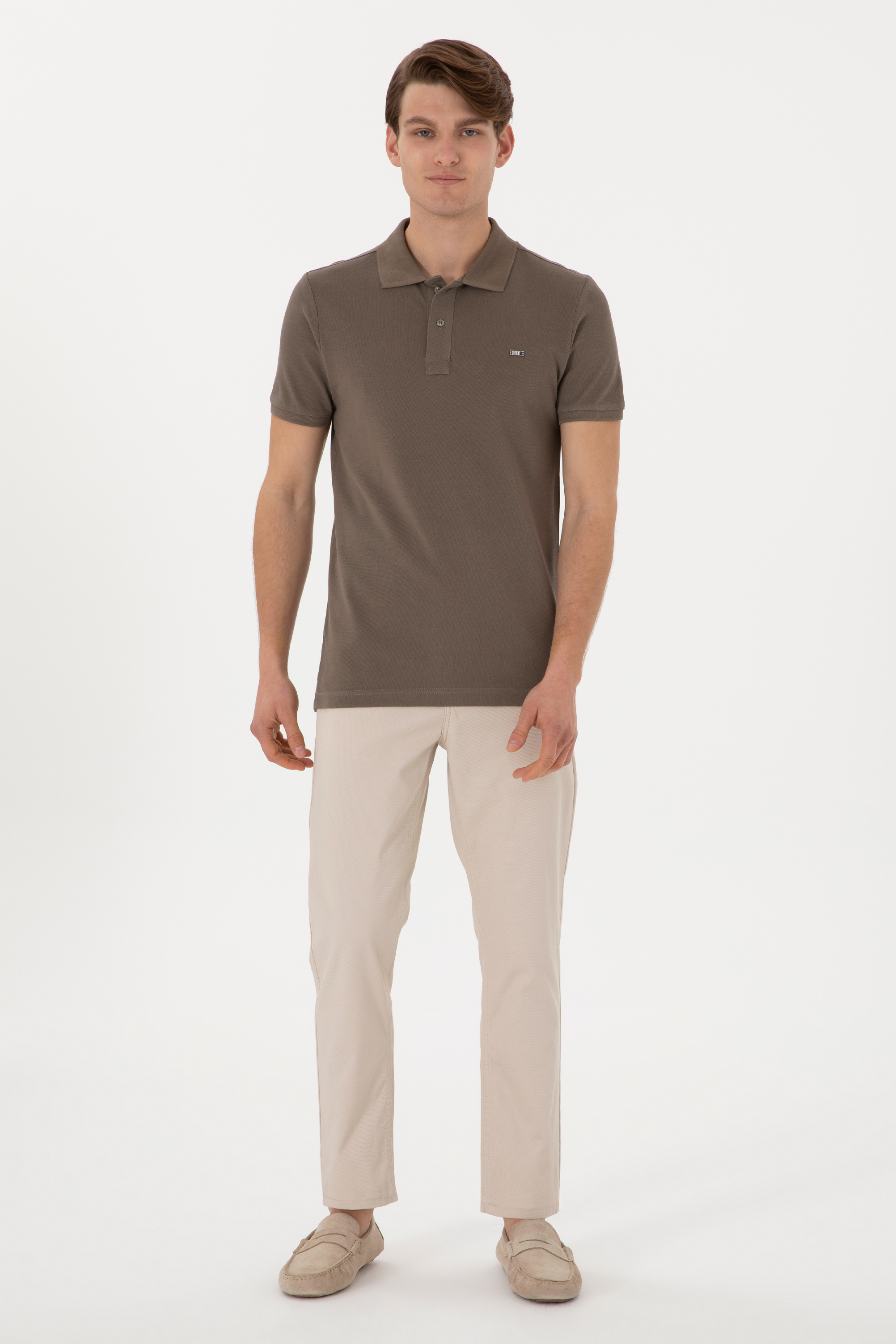 شلوار کانواس خاکستری اندامی مردانه یو اس پولو | US POLO ASSN