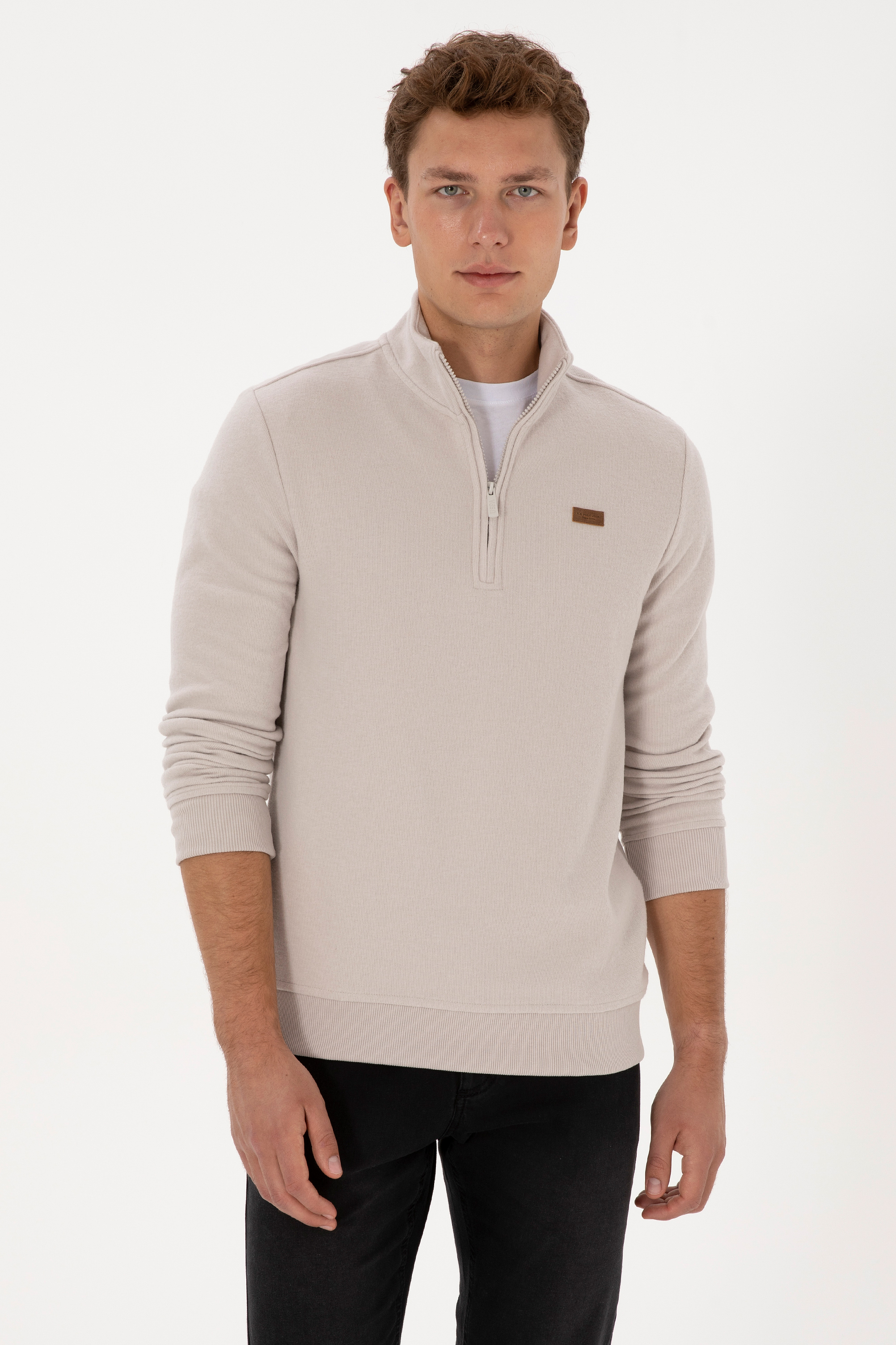 سویشرت بیسیک خاکستری رگولار مردانه یو اس پولو | US POLO ASSN