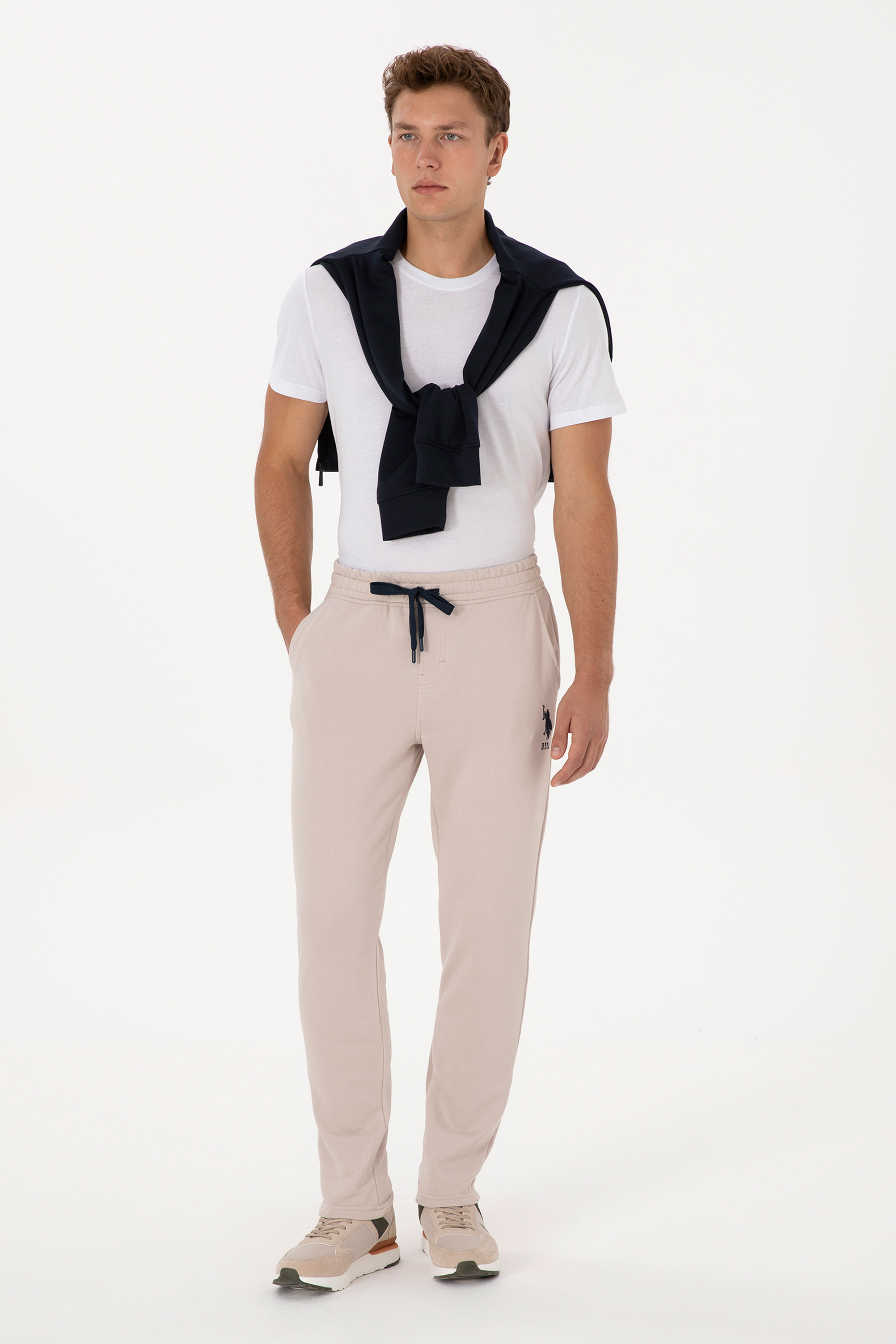 شلوار ورزشی خاکستری اندامی مردانه یو اس پولو | US POLO ASSN