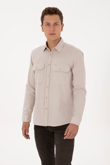 پیراهن  خاکستری  رگولار  مردانه یو اس پولو | US POLO ASSN