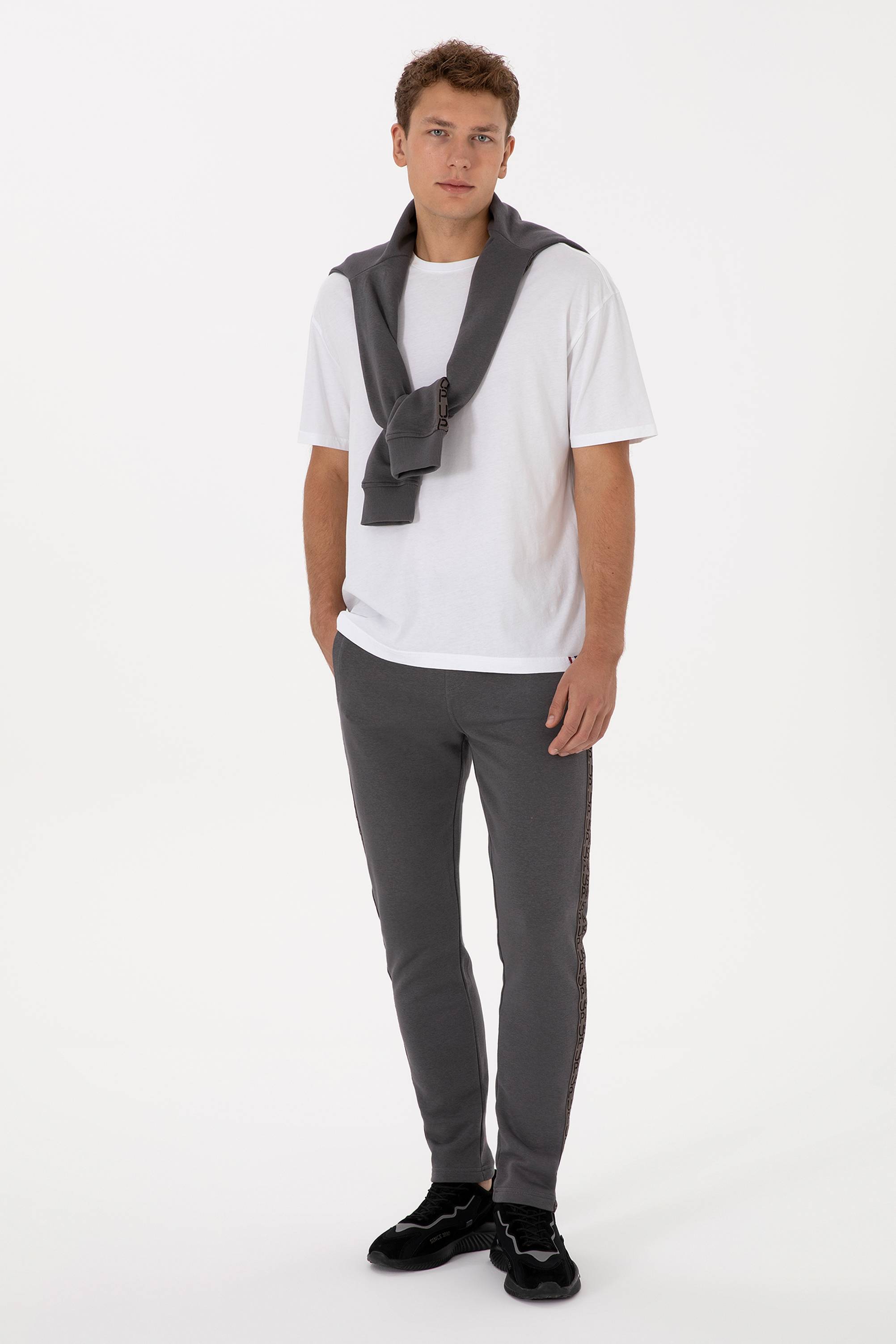 شلوار ورزشی خاکستری رگولار مردانه یو اس پولو | US POLO ASSN