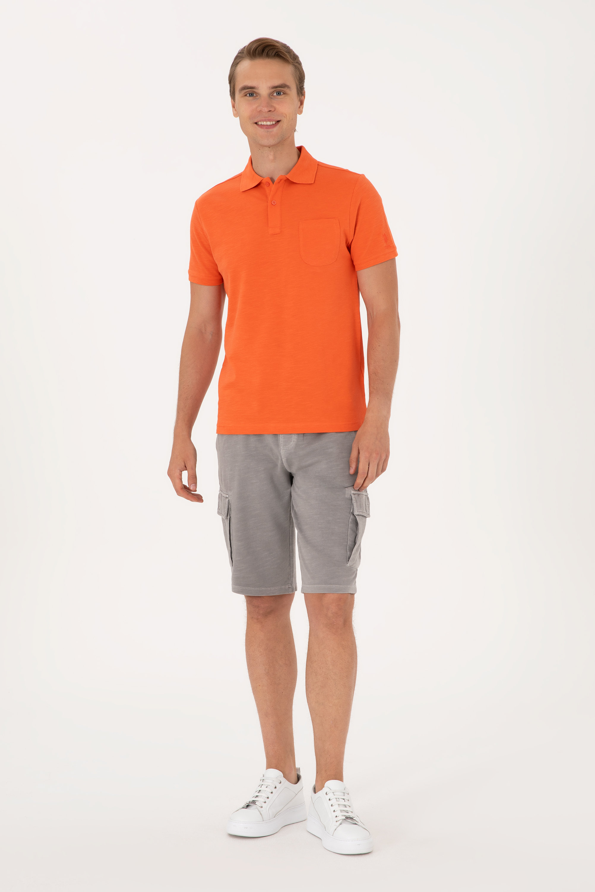 شلوارک خاکستری تیره رگولار مردانه یو اس پولو | US POLO ASSN