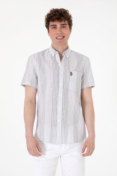 پیراهن  خاکستری روشن  رگولار  مردانه یو اس پولو | US POLO ASSN