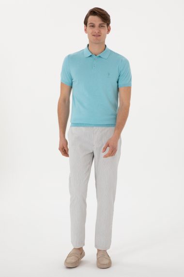 شلوار کانواس  خاکستری روشن  اندامی  مردانه یو اس پولو | US POLO ASSN