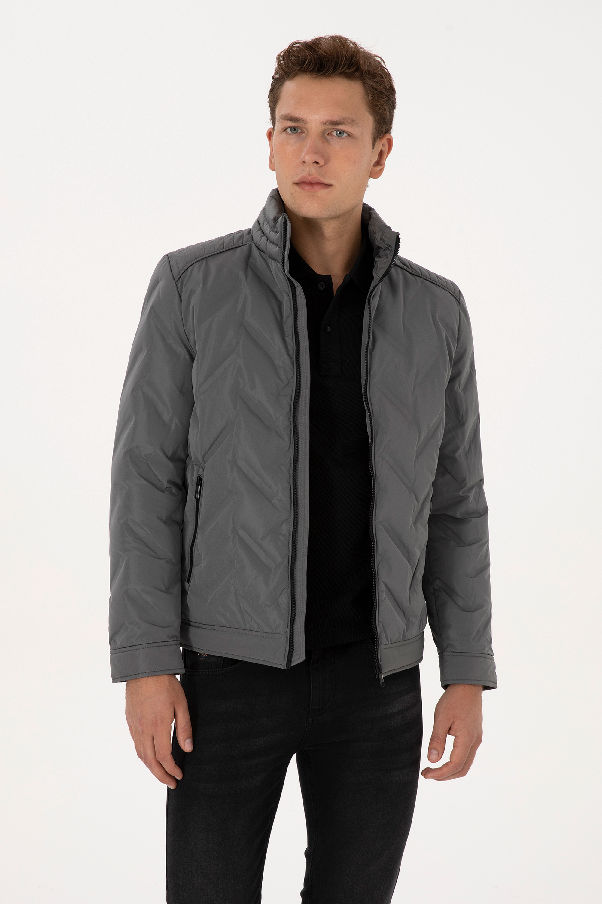 کاپشن خاکستری BASIC مردانه یو اس پولو | US POLO ASSN