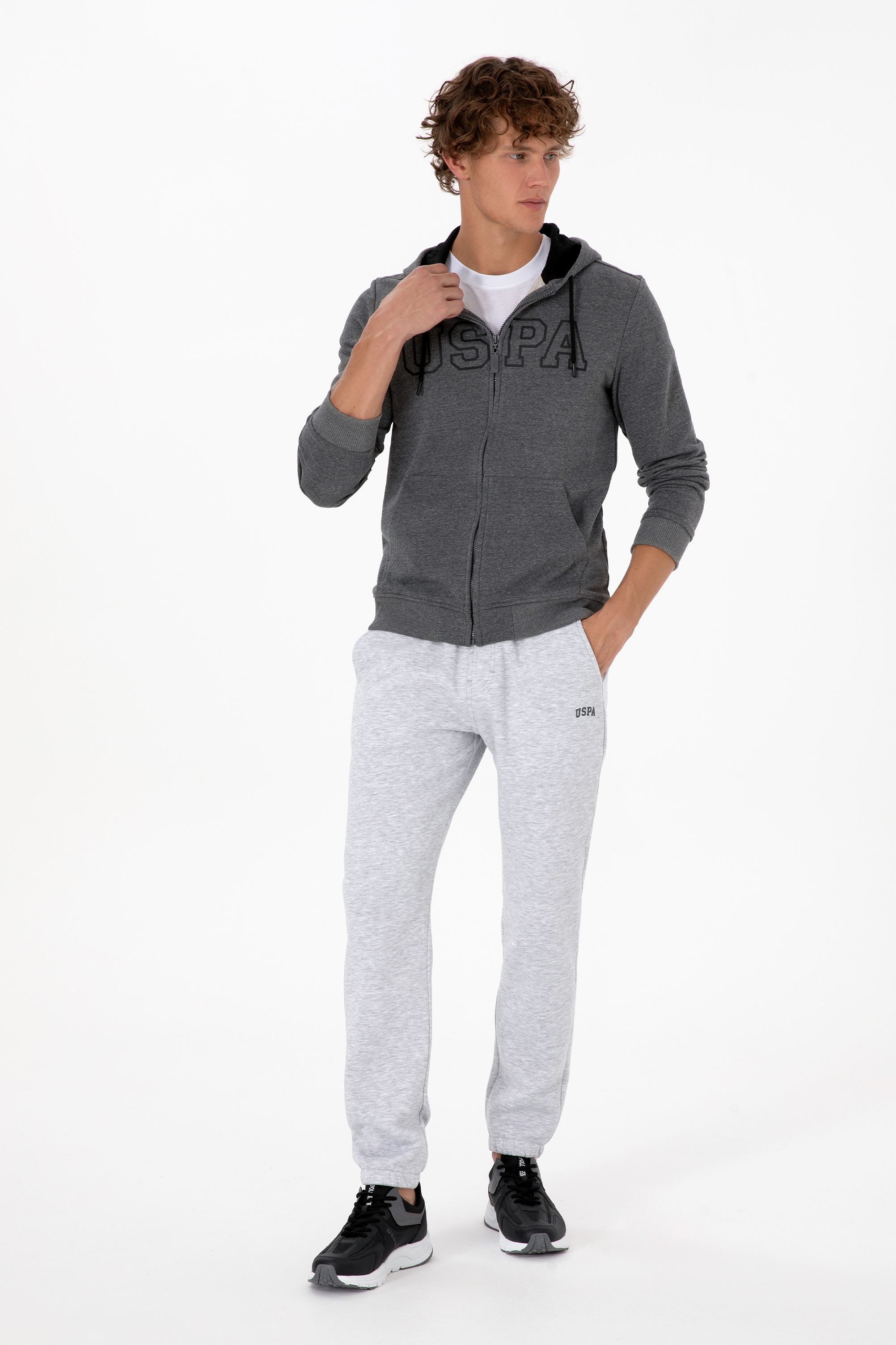 شلوار ورزشی خاکستری روشن رگولار مردانه یو اس پولو | US POLO ASSN