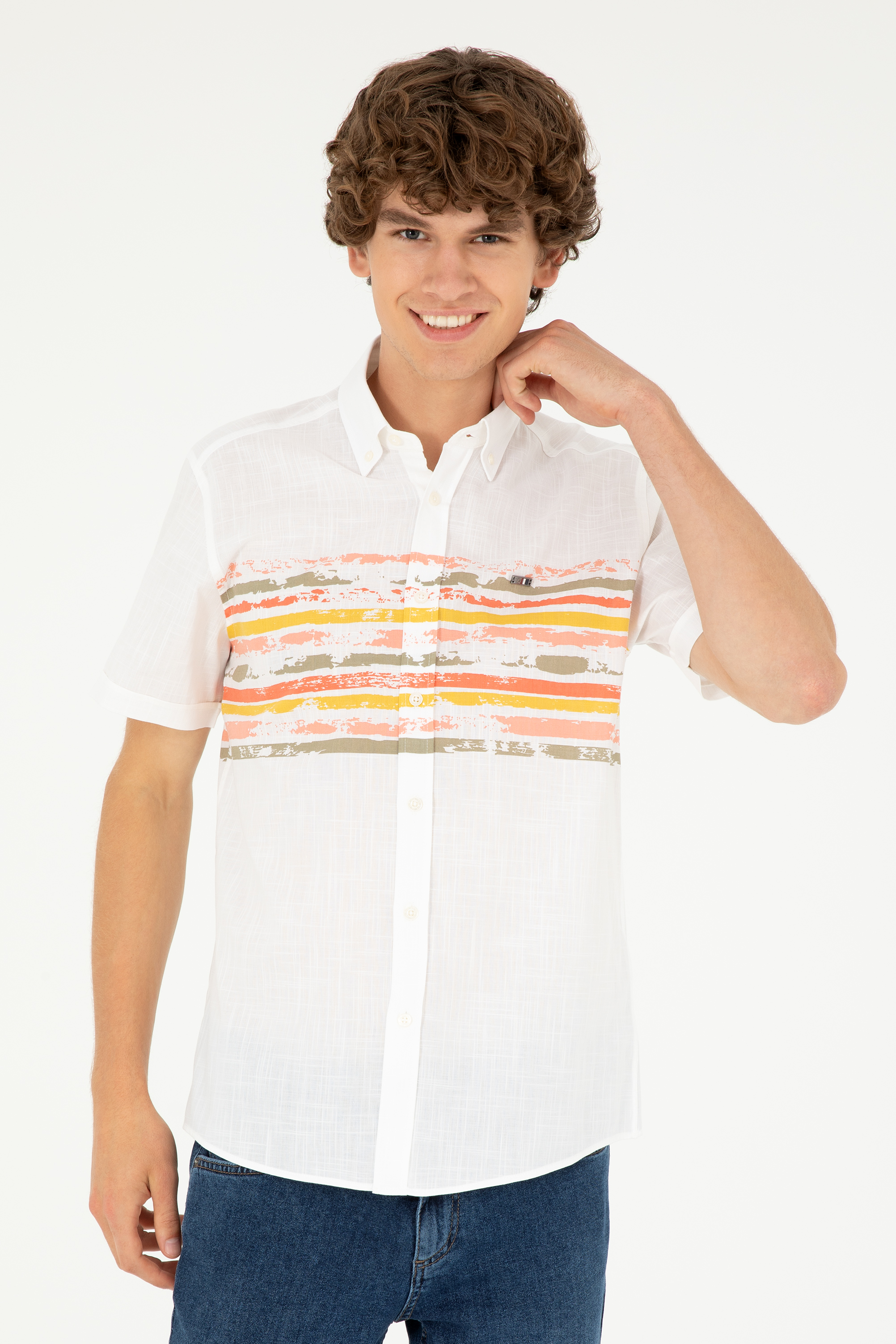 پیراهن خاکی رگولار مردانه یو اس پولو | US POLO ASSN
