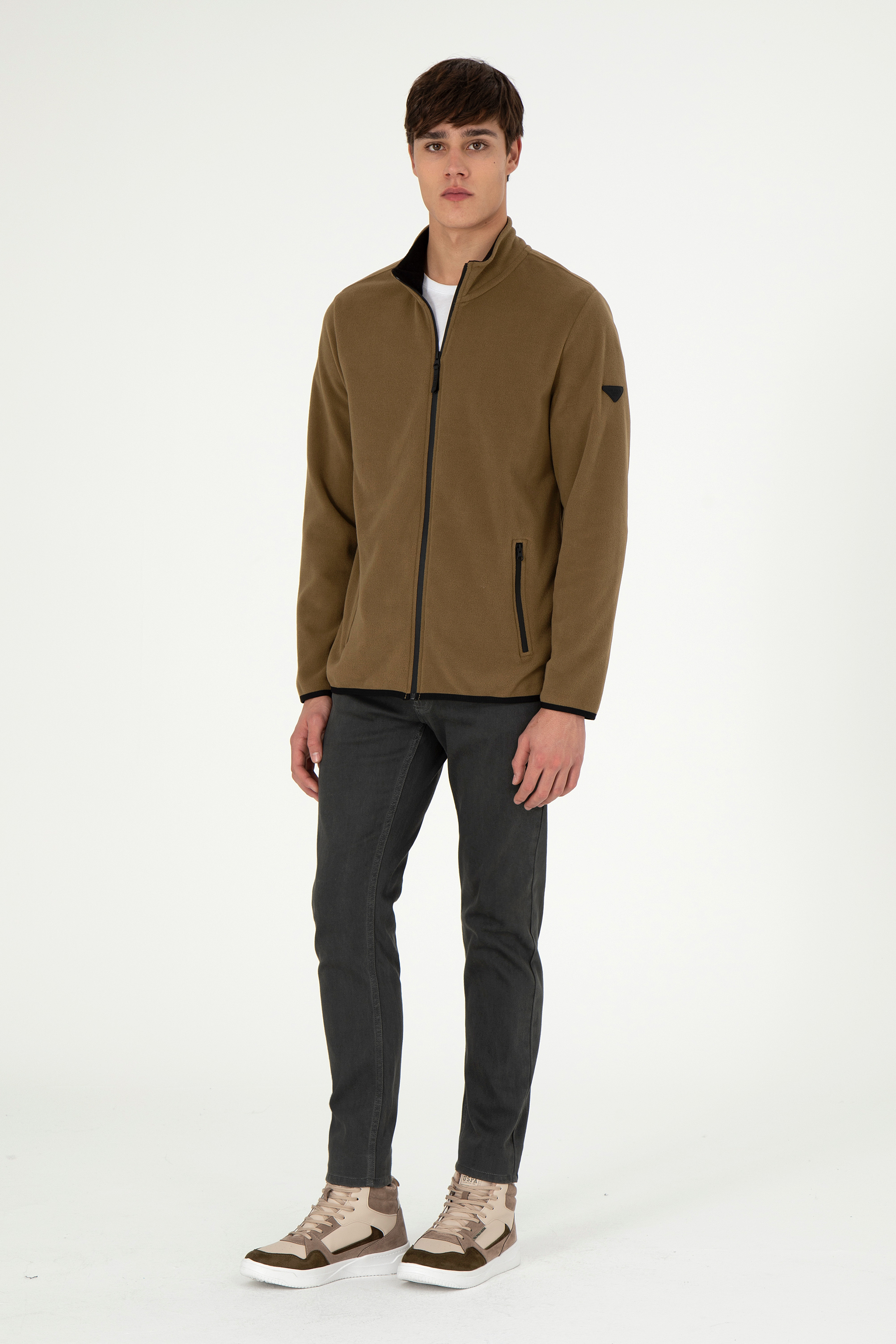 شلوار جین خاکی اندامی مردانه یو اس پولو | US POLO ASSN