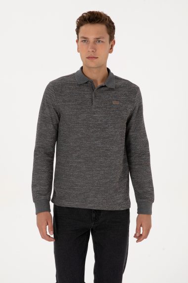 سویشرت بیسیک  خاکستری ملانژ  رگولار  مردانه یو اس پولو | US POLO ASSN
