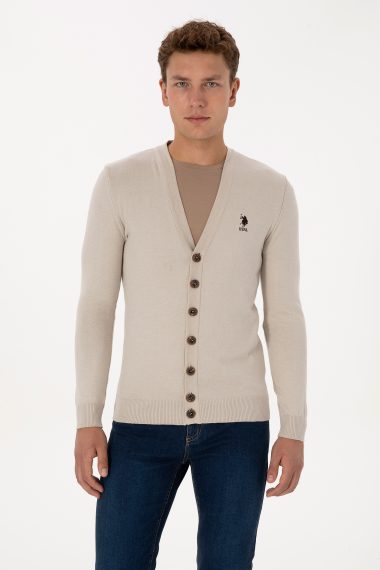 ژاکت بیسیک  خاکستری ملانژ  رگولار  مردانه یو اس پولو | US POLO ASSN
