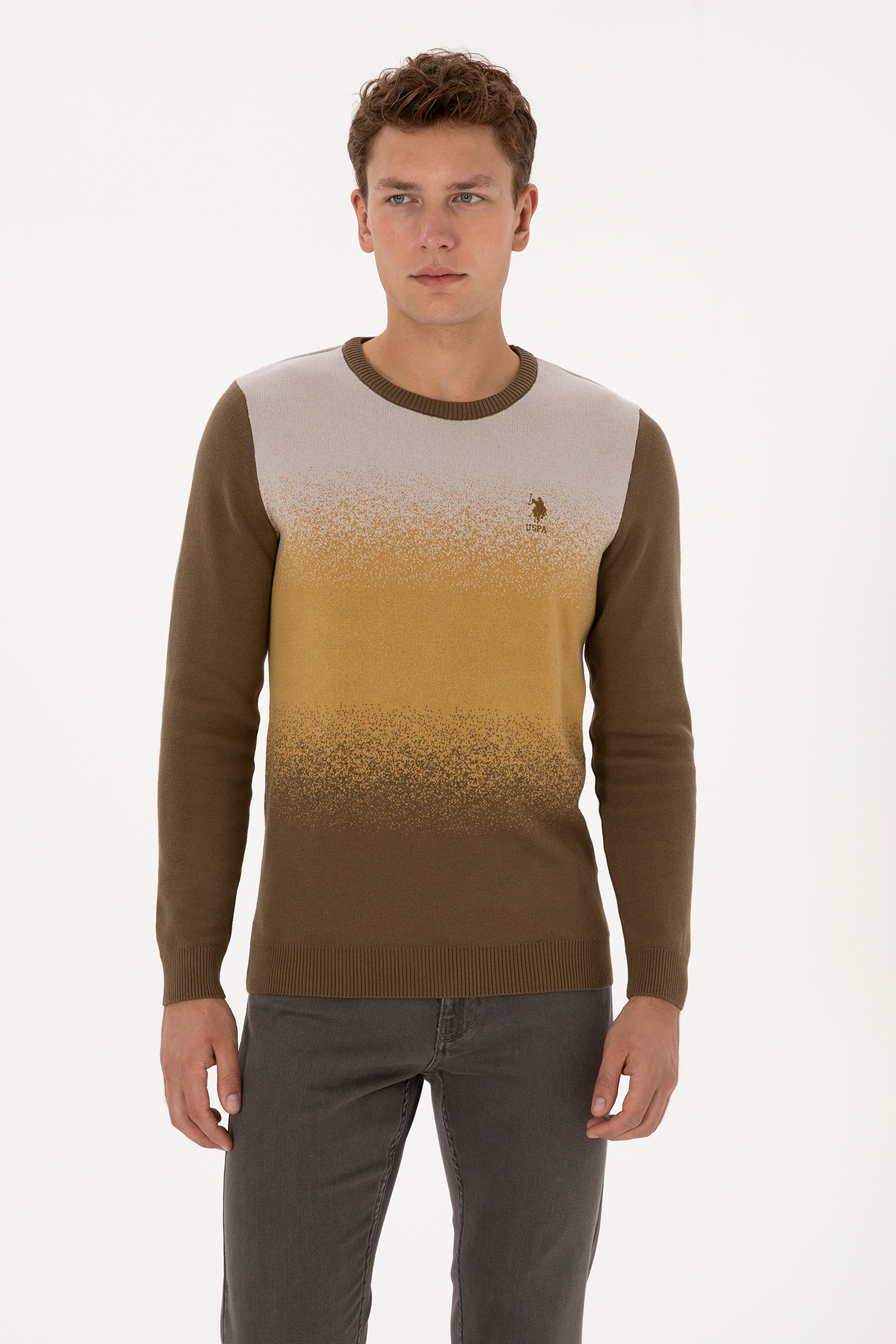 بافت خاکی رگولار مردانه یو اس پولو | US POLO ASSN