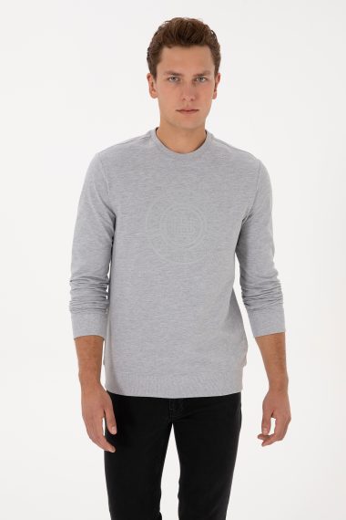 سویشرت  خاکستری ملانژ  رگولار  مردانه یو اس پولو | US POLO ASSN
