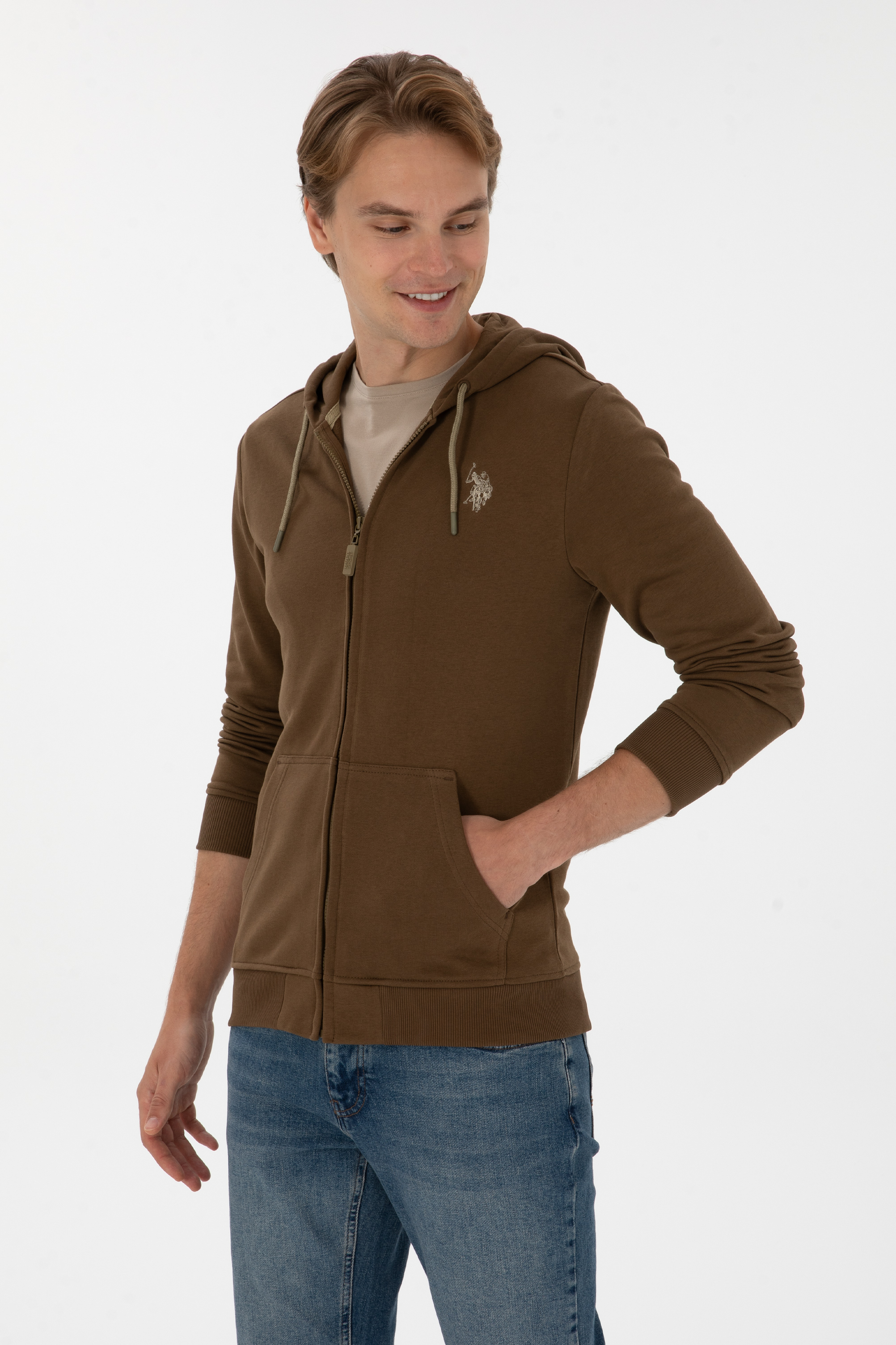 ژاکت خاکی رگولار مردانه یو اس پولو | US POLO ASSN