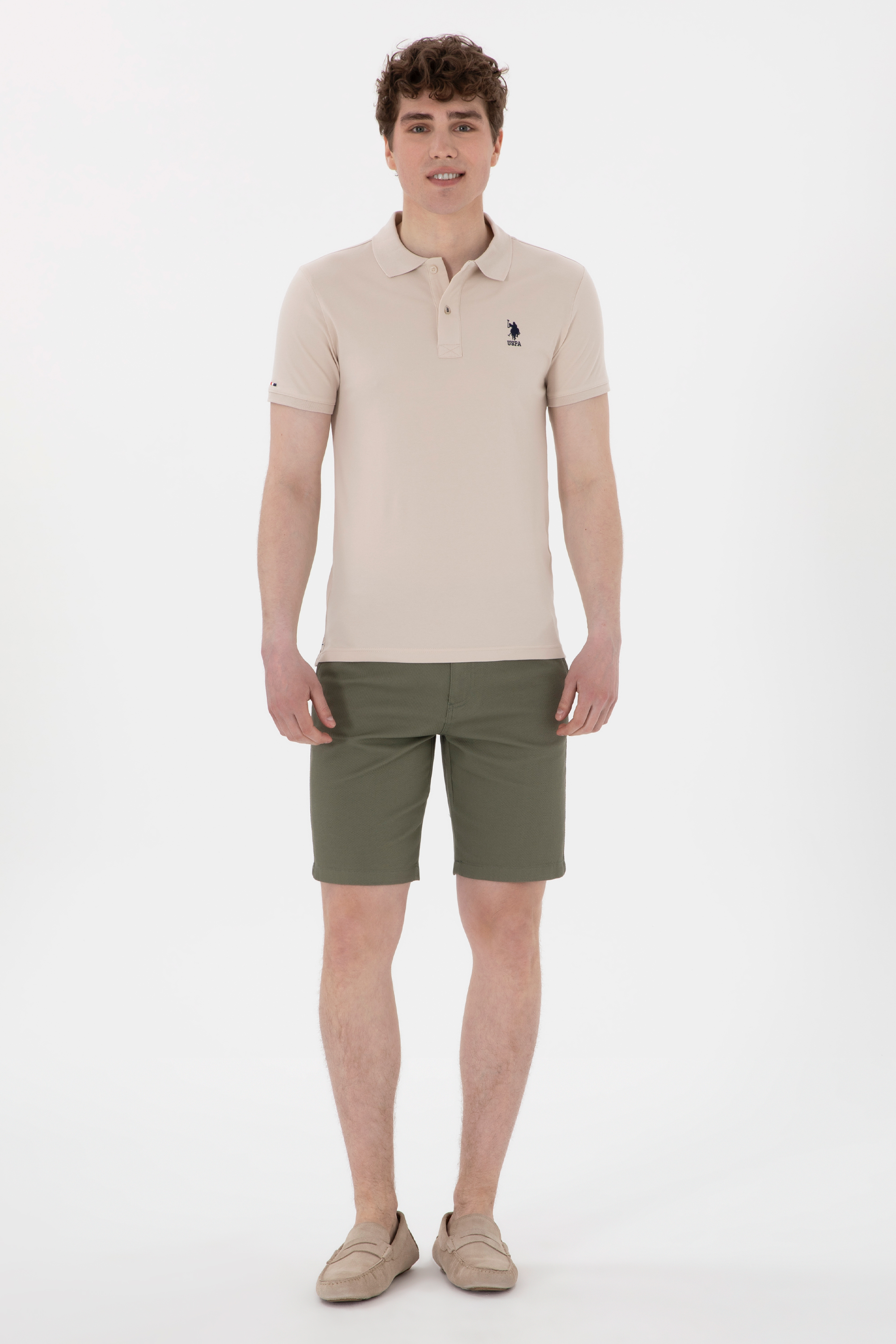 شلوارک خاکی تیره رگولار مردانه یو اس پولو | US POLO ASSN