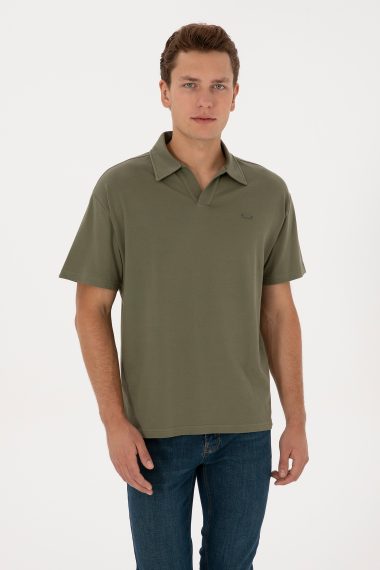 تی شرت  خاکی تیره  ریلکس  مردانه یو اس پولو | US POLO ASSN