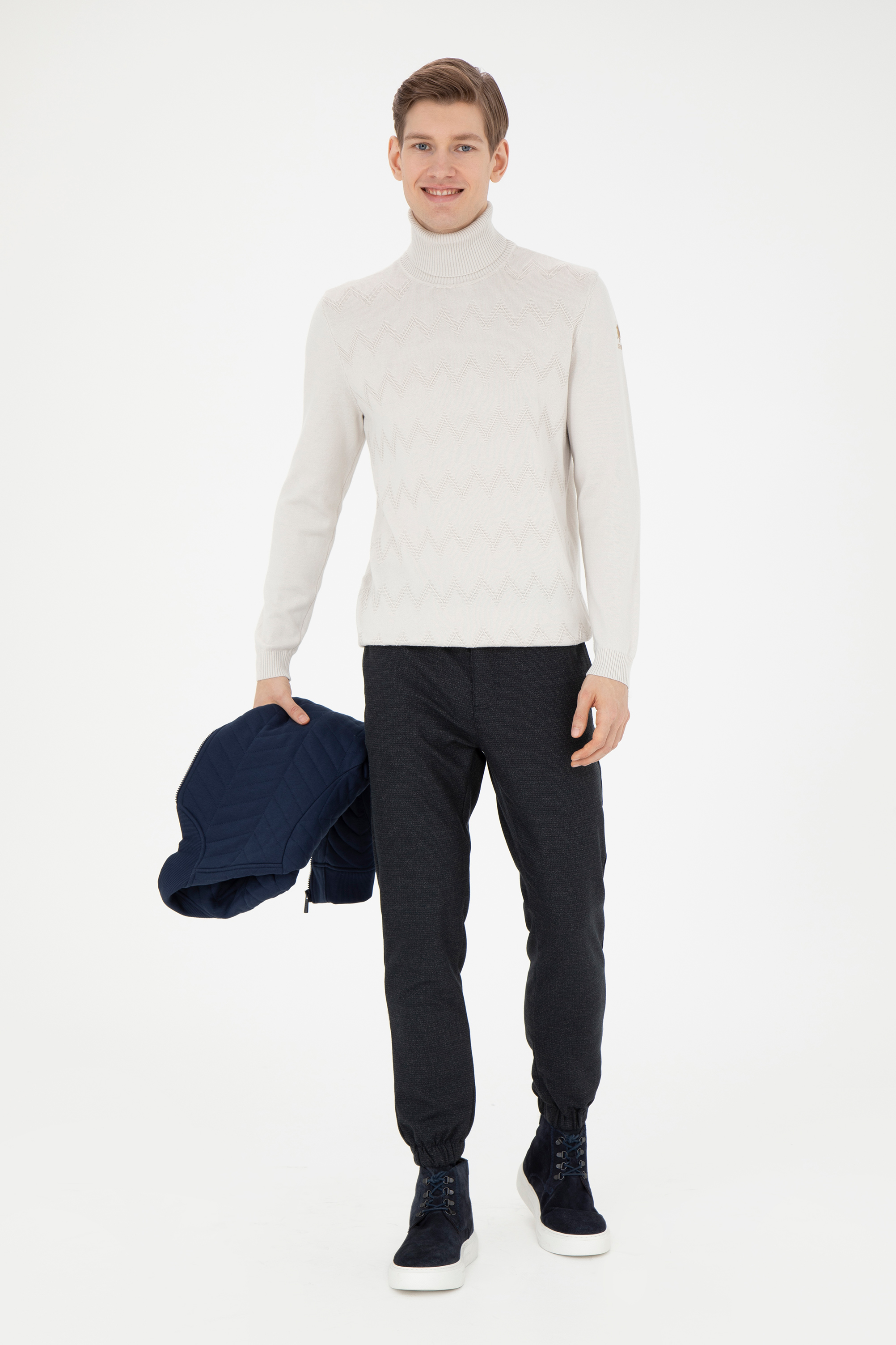 شلوار کانواس زغالی جاگر مردانه یو اس پولو | US POLO ASSN