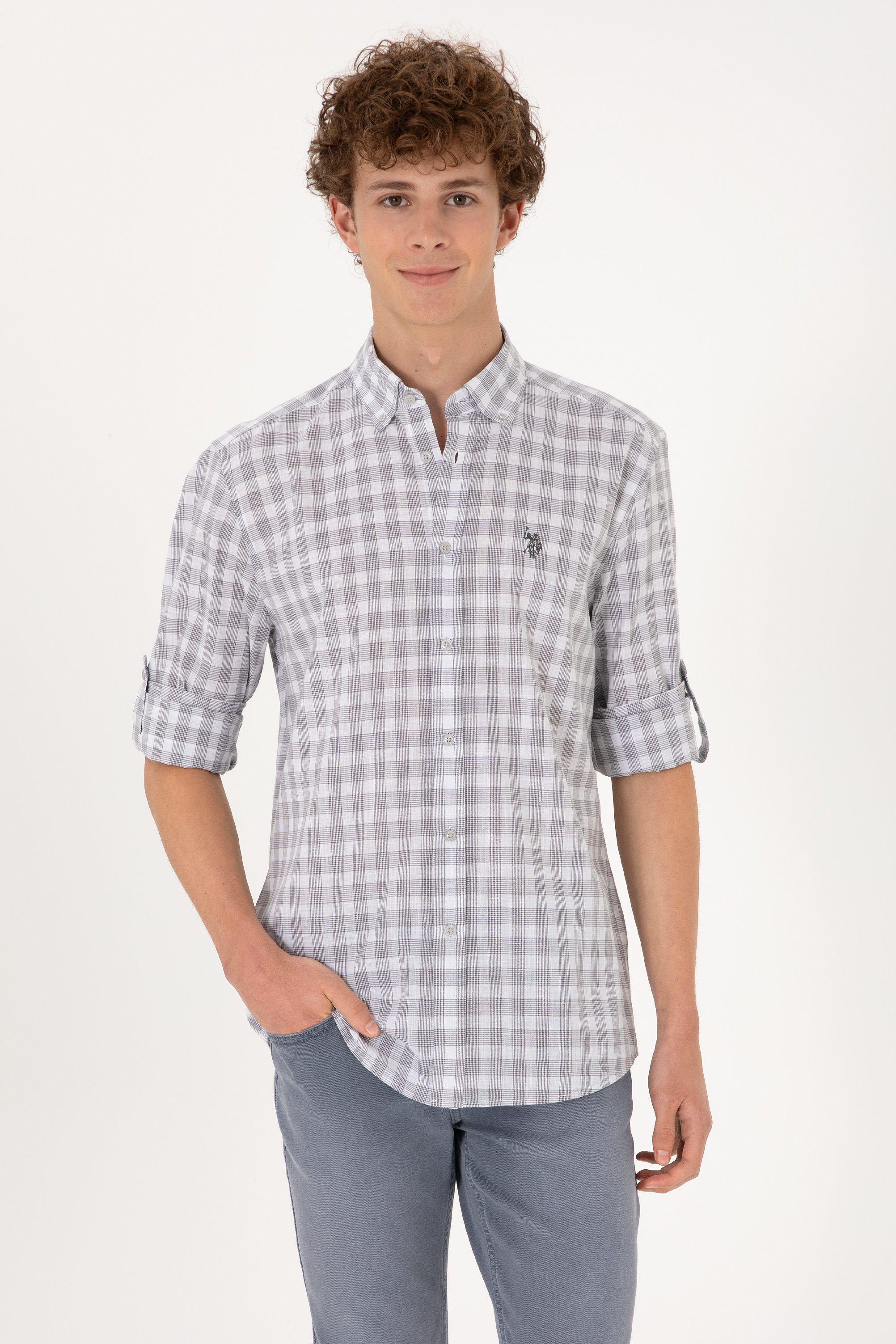 پیراهن زغالی رگولار مردانه یو اس پولو | US POLO ASSN
