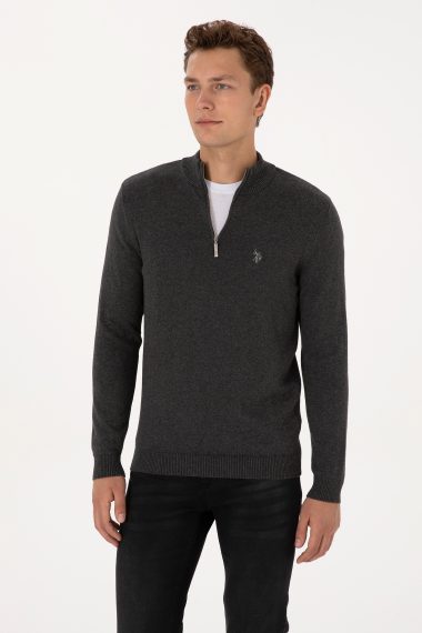 بافت بیسیک  زغالی ملانژ  اندامی  مردانه یو اس پولو | US POLO ASSN