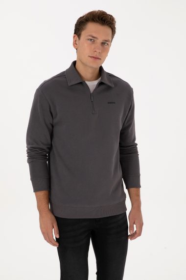 سویشرت بیسیک  زغالی  رگولار  مردانه یو اس پولو | US POLO ASSN