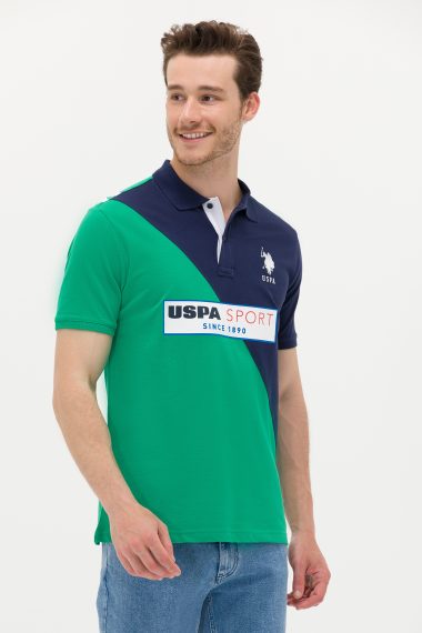 پولوشرت یقه پولو سبز  رگولار آستین کوتاه مردانه یو اس پولو | US POLO ASSN