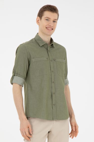 پیراهن  سبز  رگولار  مردانه یو اس پولو | US POLO ASSN