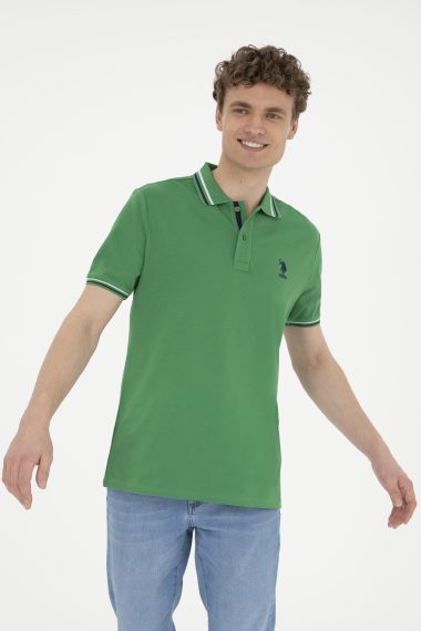 پولوشرت رگولار فیت یقه پولو سبز  رگولار آستین کوتاه مردانه یو اس پولو | US POLO ASSN