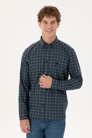 پیراهن  سبز تیره  رگولار  مردانه یو اس پولو | US POLO ASSN