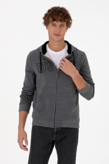 ژاکت  زغالی ملانژ  رگولار  مردانه یو اس پولو | US POLO ASSN