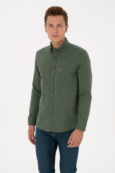 پیراهن  سبز تیره  رگولار  مردانه یو اس پولو | US POLO ASSN