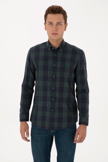 پیراهن  سبز تیره  رگولار  مردانه یو اس پولو | US POLO ASSN