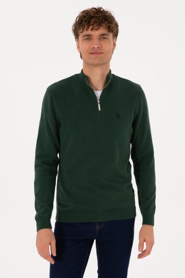 بافت بیسیک  سبز تیره  اندامی  مردانه یو اس پولو | US POLO ASSN
