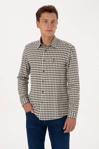 پیراهن  سبز تیره  رگولار  مردانه یو اس پولو | US POLO ASSN