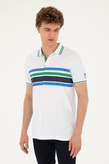 پولوشرت رگولار فیت یقه پولو سفید  رگولار آستین کوتاه مردانه یو اس پولو | US POLO ASSN