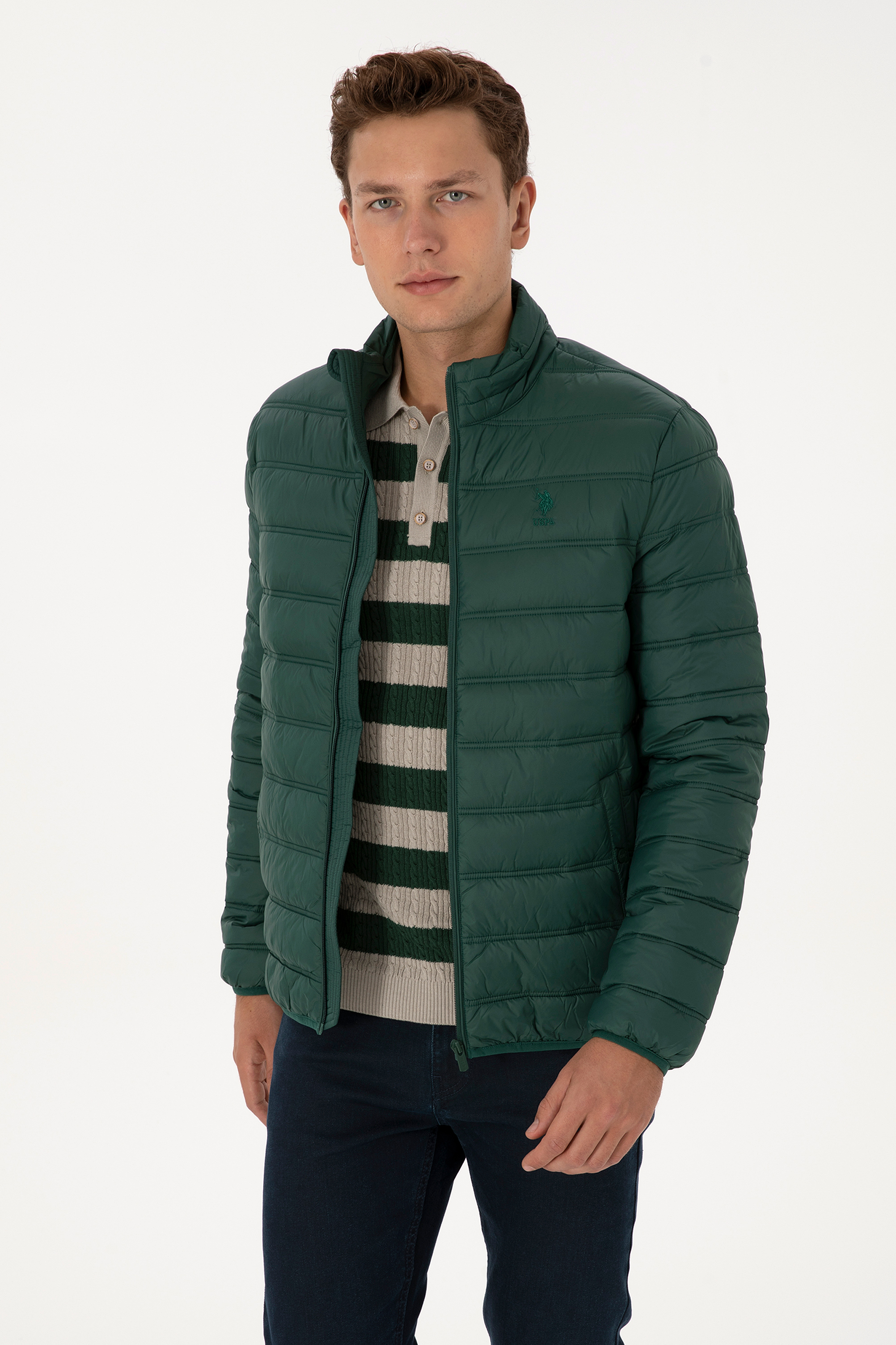 کاپشن سبز تیره BASIC مردانه یو اس پولو | US POLO ASSN