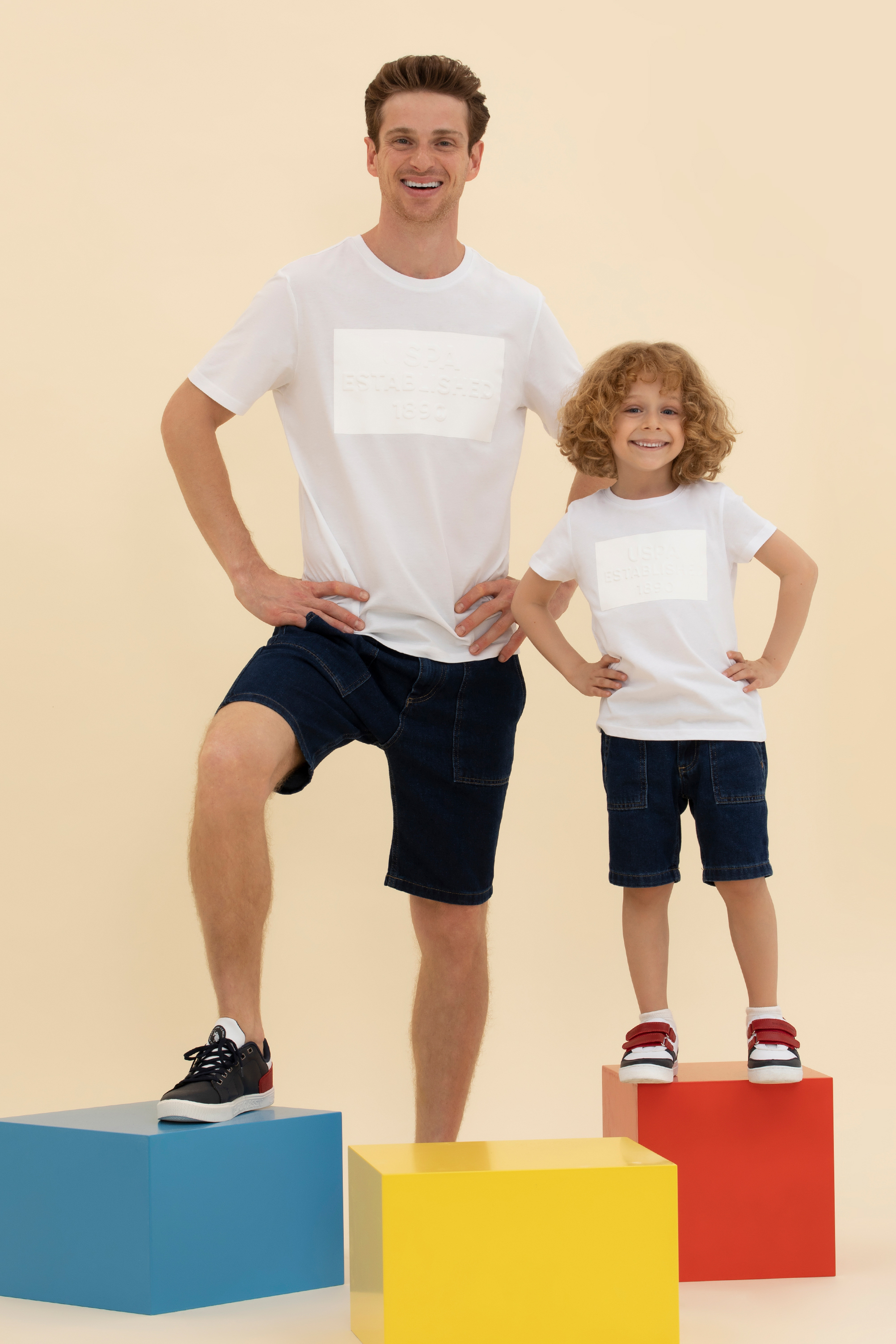 تی شرت یقه گرد یقه گرد سفید رگولار آستین کوتاه مردانه یو اس پولو | US POLO ASSN