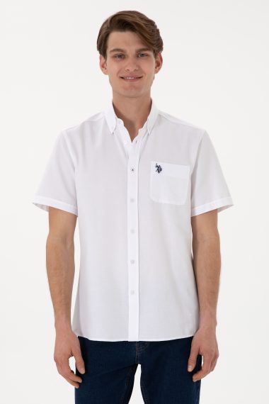 پیراهن  سفید  رگولار  مردانه یو اس پولو | US POLO ASSN