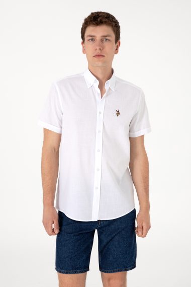 پیراهن  سفید  رگولار  مردانه یو اس پولو | US POLO ASSN