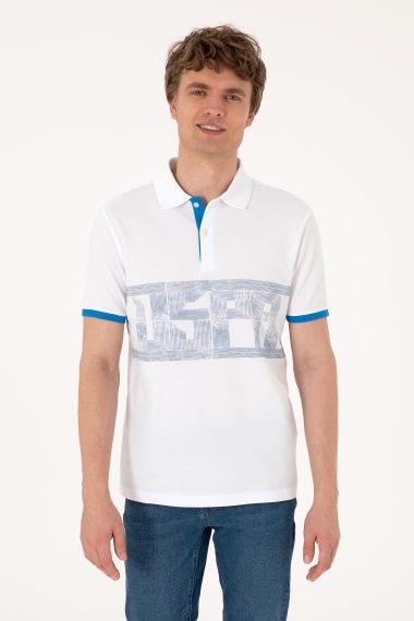 پولوشرت رگولار فیت یقه پولو سفید  رگولار  مردانه یو اس پولو | US POLO ASSN