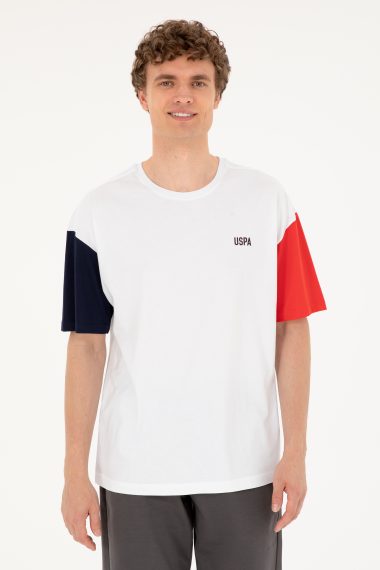 تی شرت یقه گرد کامفورت فیت یقه گرد سفید  ریلکس آستین کوتاه مردانه یو اس پولو | US POLO ASSN