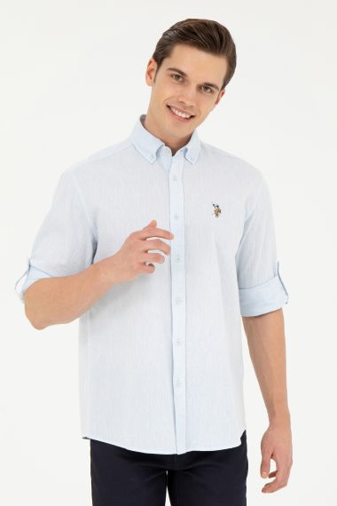 پیراهن  سورمه ای روشن  ریلکس  مردانه یو اس پولو | US POLO ASSN